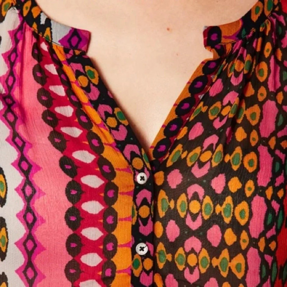 Scotch and Soda Maison Scotch Women's Sheer Colorful Printed Tunic Top - Picture 7 of 13